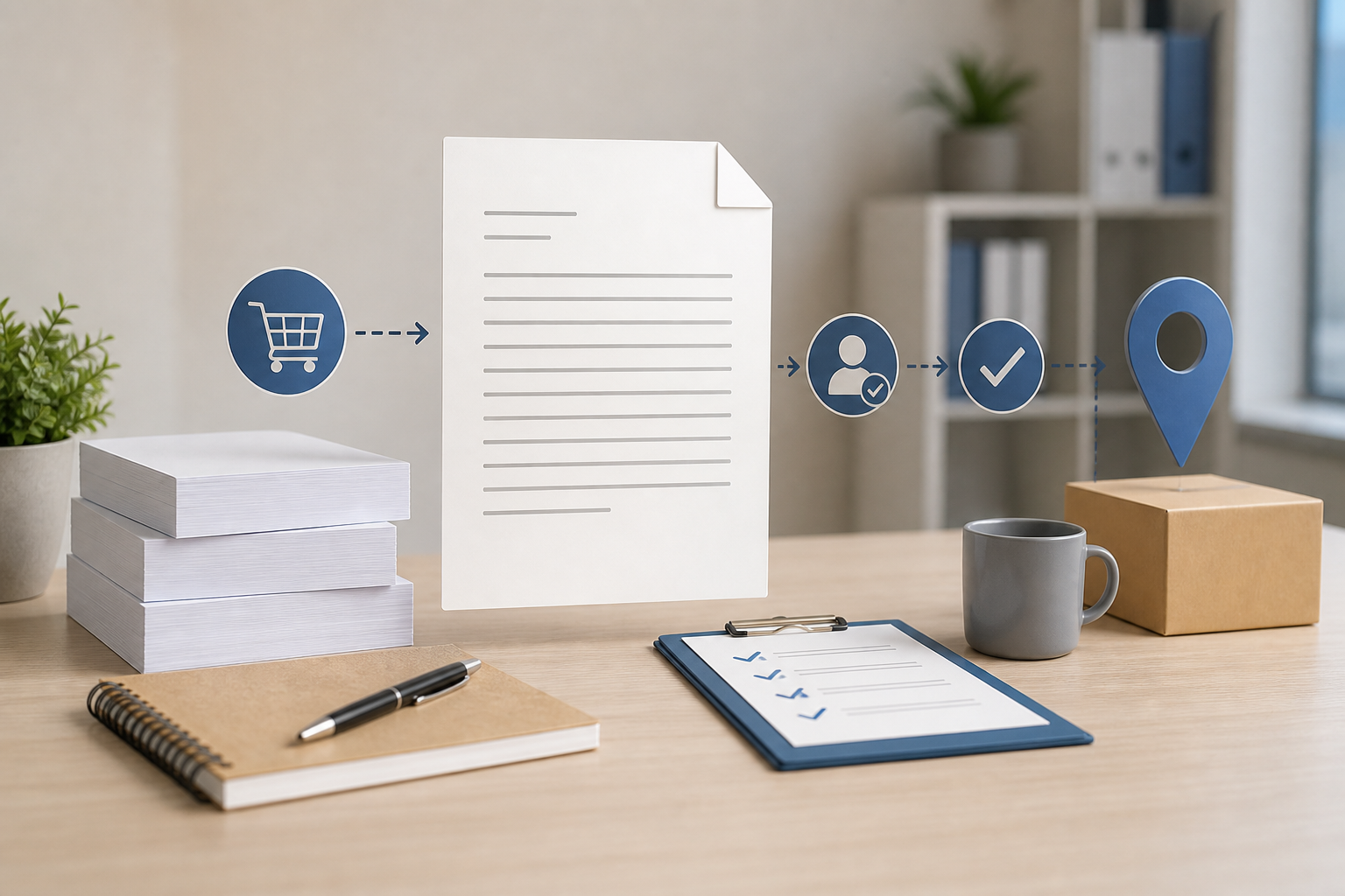 Like-for-like copy paper quote request handoff based on verified listing fields