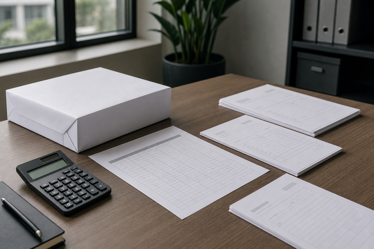 Calculator and copy paper case for comparing true case cost per ream and per sheet
