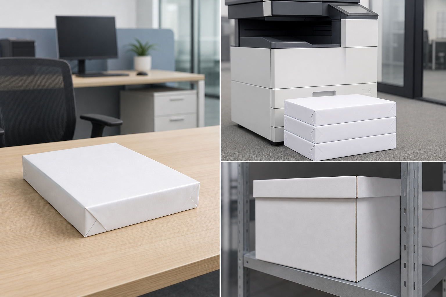 Procurement decision view for one 500-sheet copy paper ream versus larger office supply demand