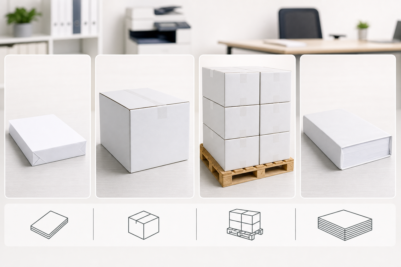 copy paper ream carton bulk case and larger format comparison