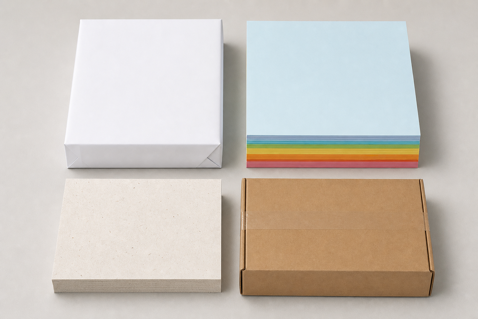 Comparison table of white colored recycled and bulk copy paper ream options
