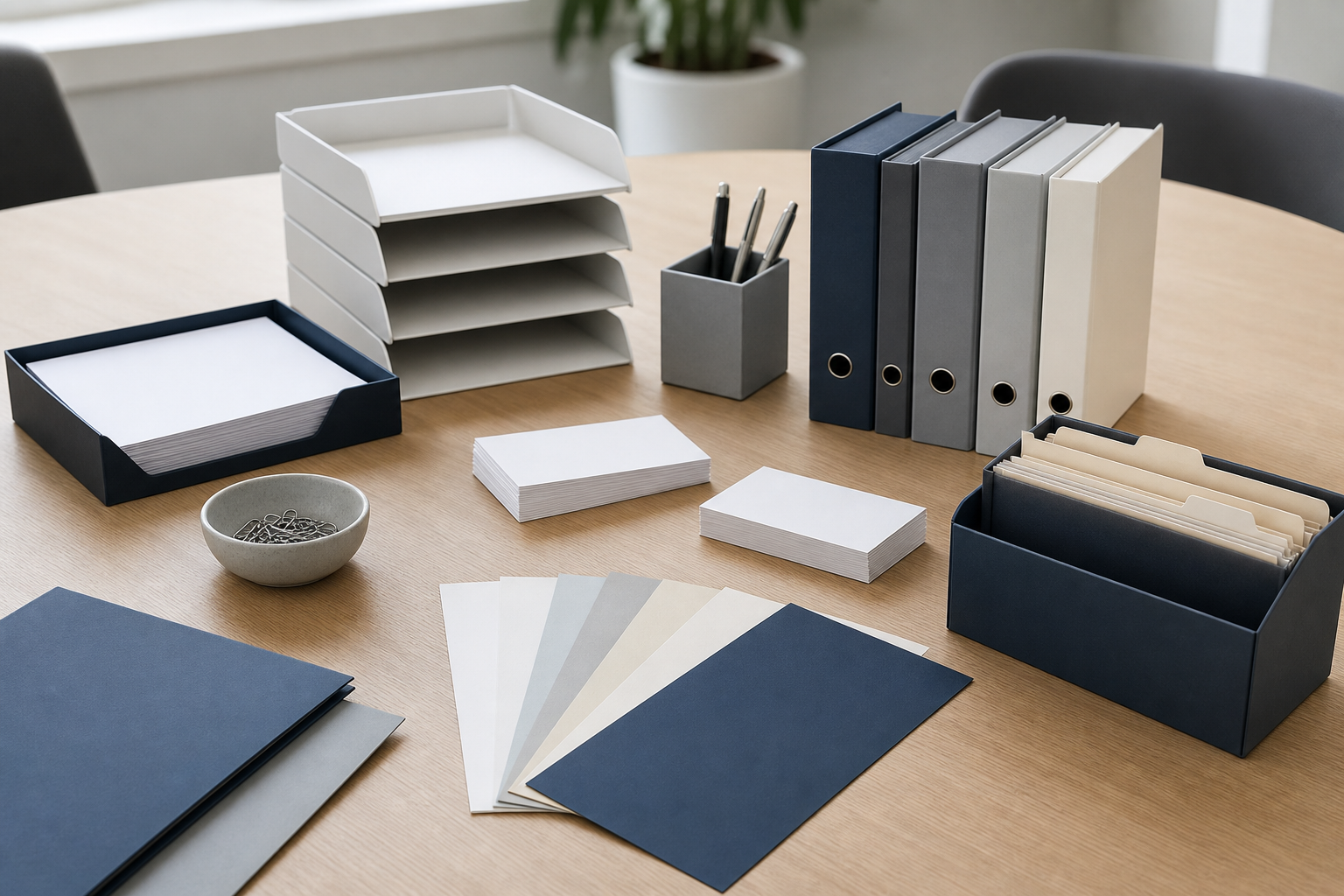 Office paper size standardization card for approved copy paper sizes before ordering