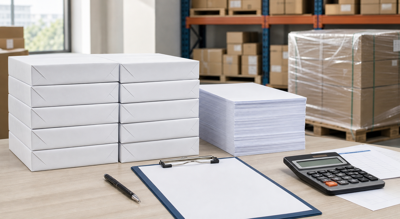 Professional illustration for 10 Ream Copy Paper: Create a 5,000-Sheet Order Spec