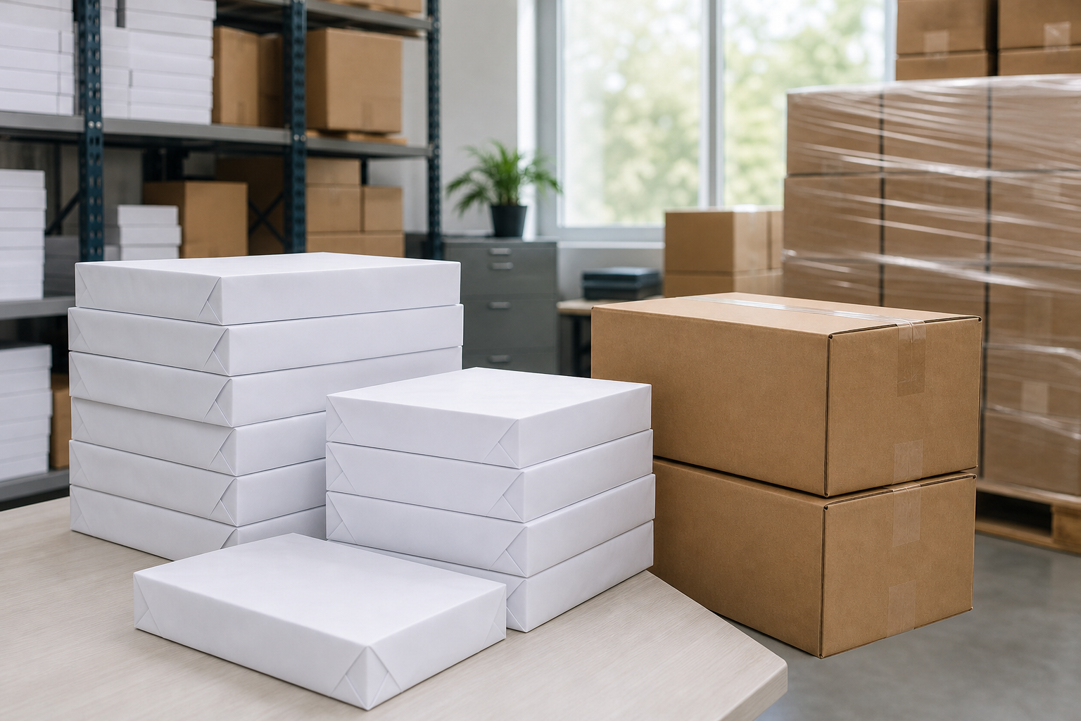 Professional illustration for 20 lb Copy Paper: Reams, Cases & Bulk Buying Guide