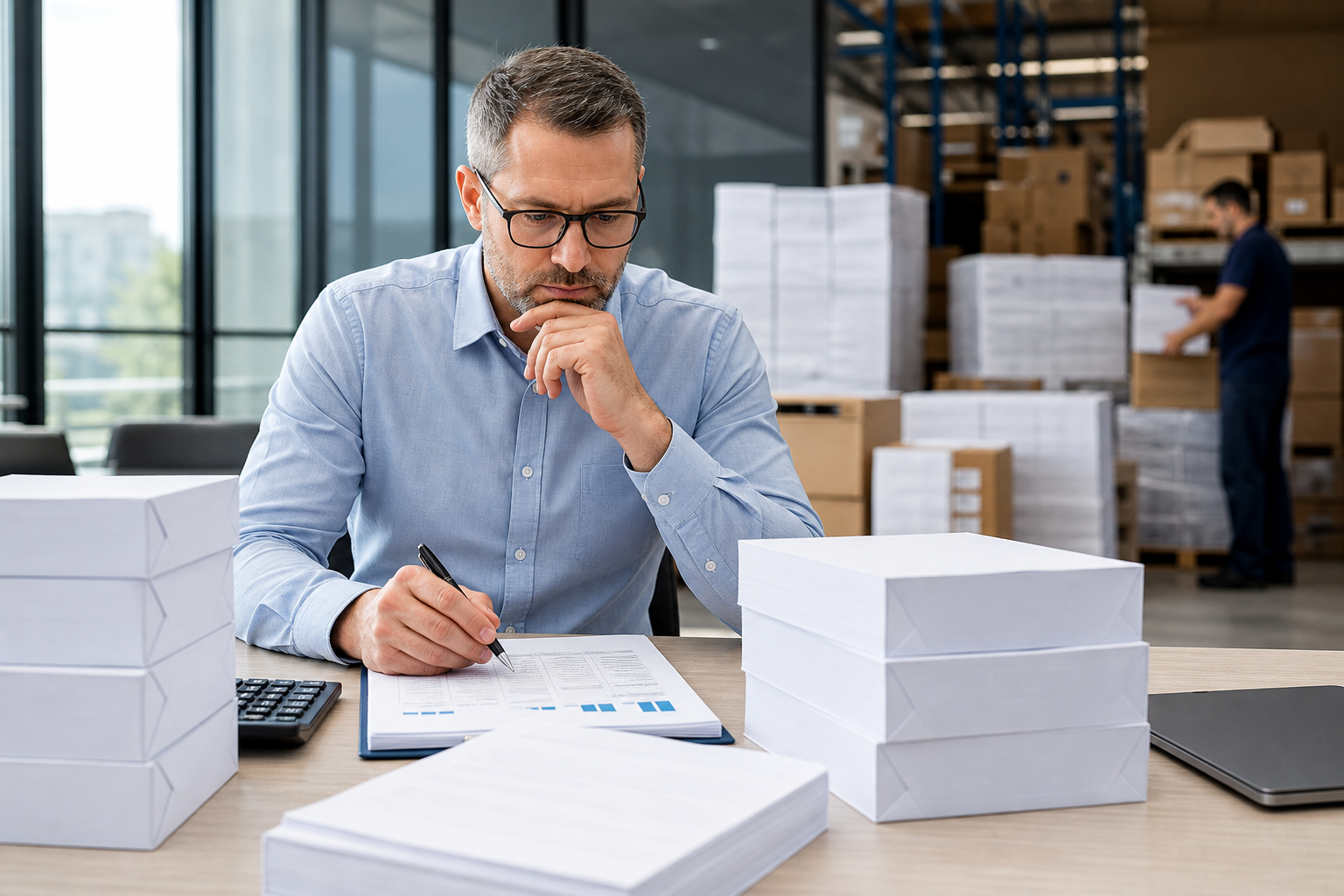 Professional illustration for Amazon Copy Paper Procurement Guide: Verify Listings, Pack Sizes, and Delivered Cost