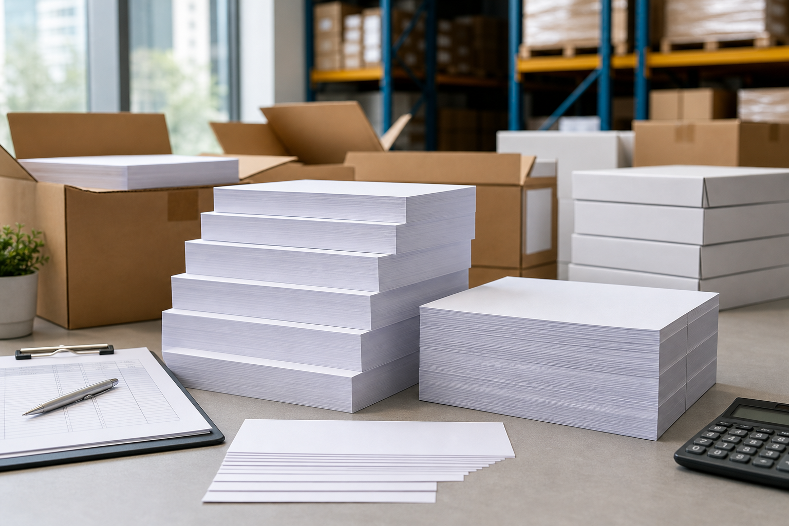 Professional illustration for Copy Paper Weight Explained: 20 lb, GSM, Ream Weight, and Thickness
