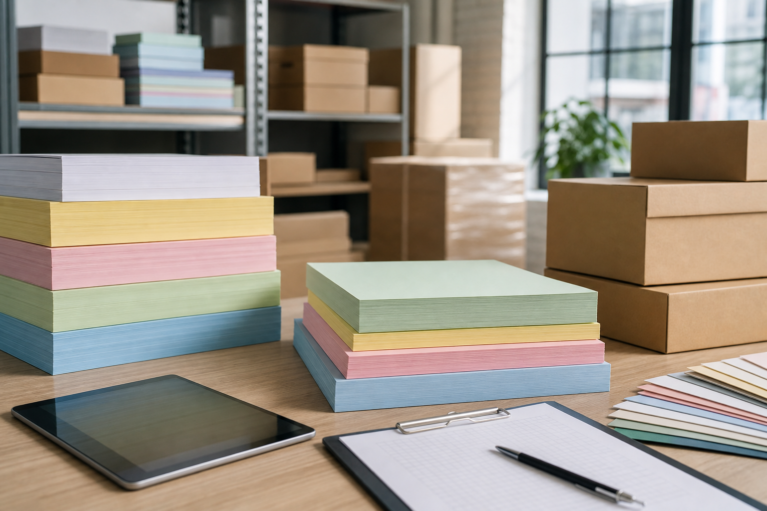 Professional illustration for Paper Color Copy: B2B Guide to Colored Copy Paper Specs and Reorders