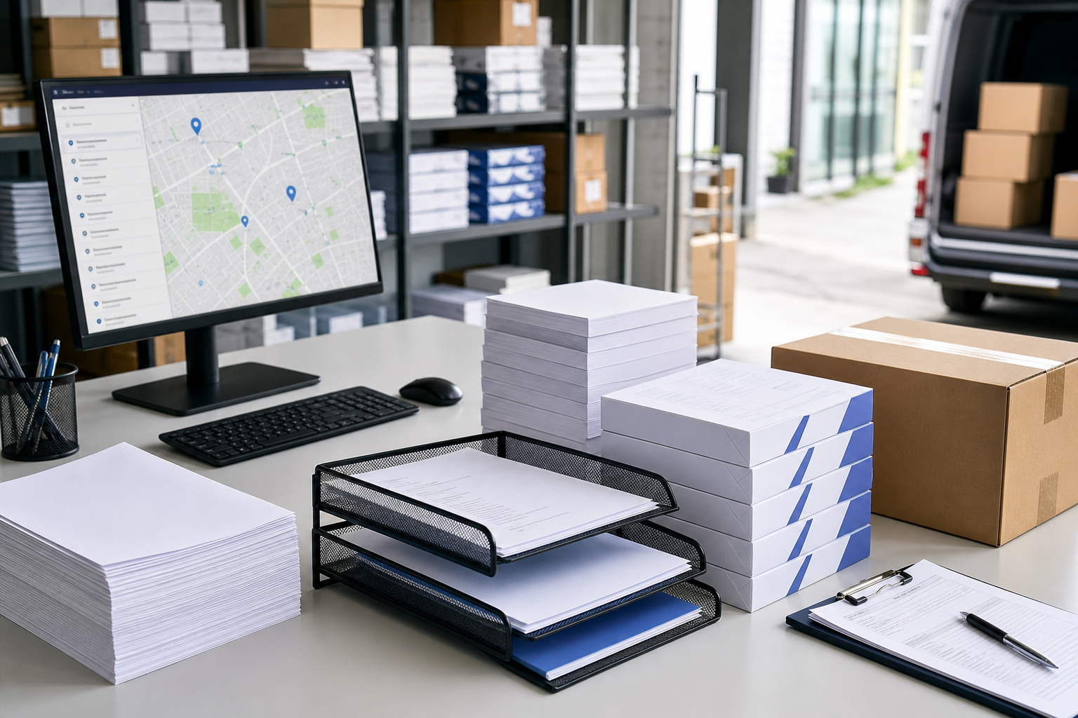 Professional illustration for Paper Copies Near Me: B2B Guide to Routing Urgent Office Copy Jobs