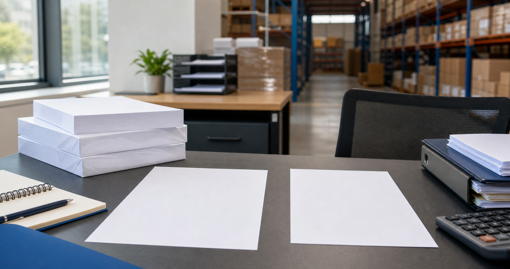 Professional illustration for Standard Copy Paper Size: US Letter, A4, and Common Printer Paper Dimensions