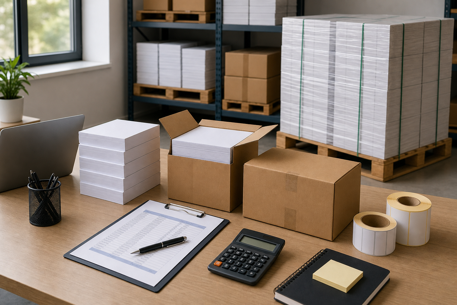 Professional illustration for Wholesale Copy Paper Procurement Guide for Cases, Cartons and Pallets