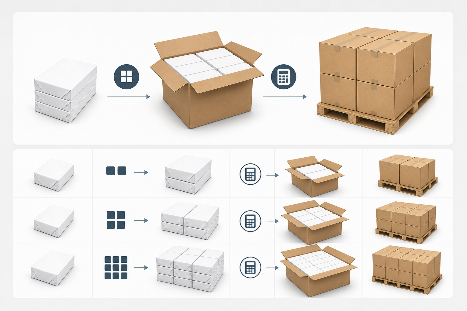 Ream and carton sheet-count comparison for Hammermill Copy Plus paper ordering