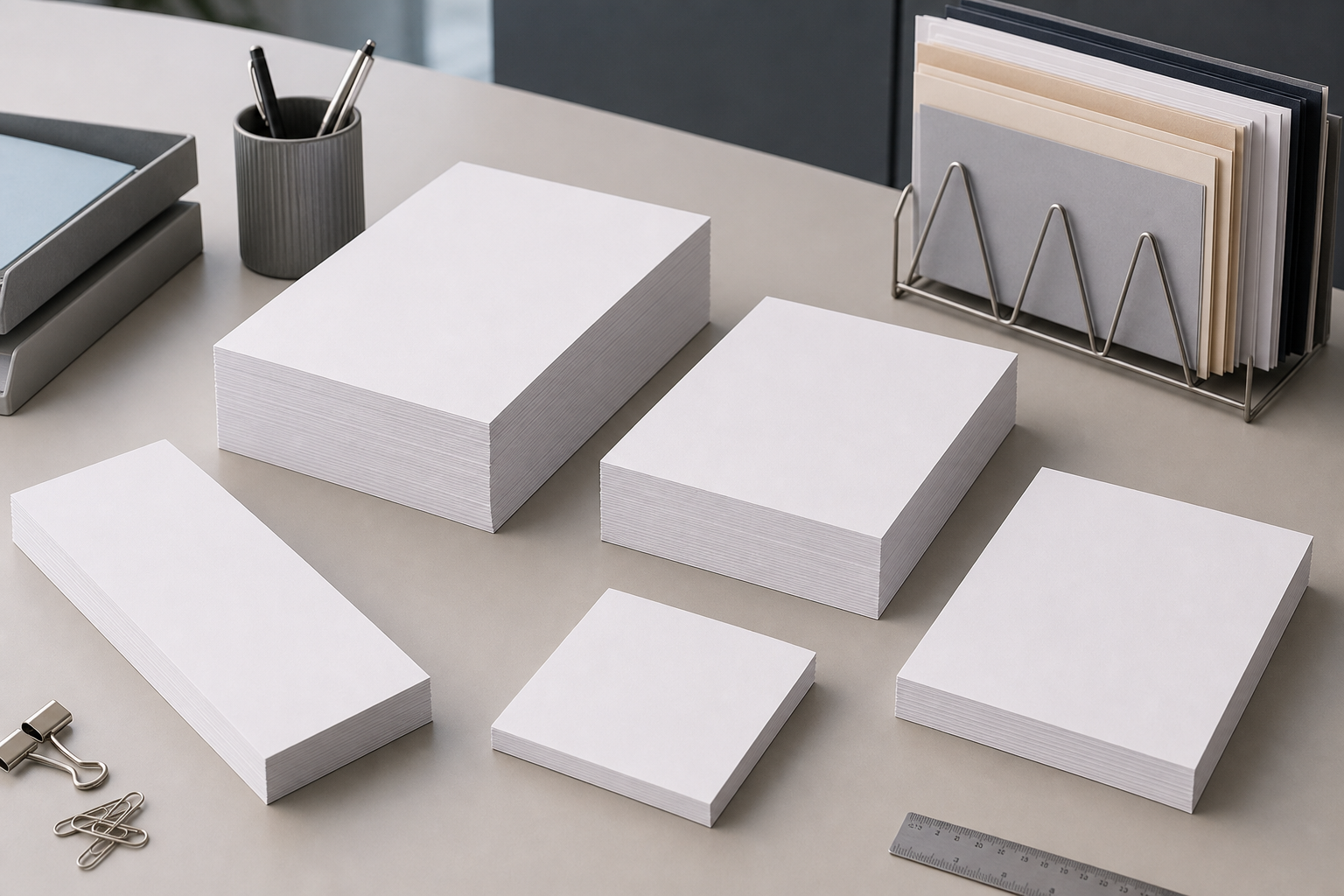 Letter copy paper size comparison with A4 legal ledger and specialty paper