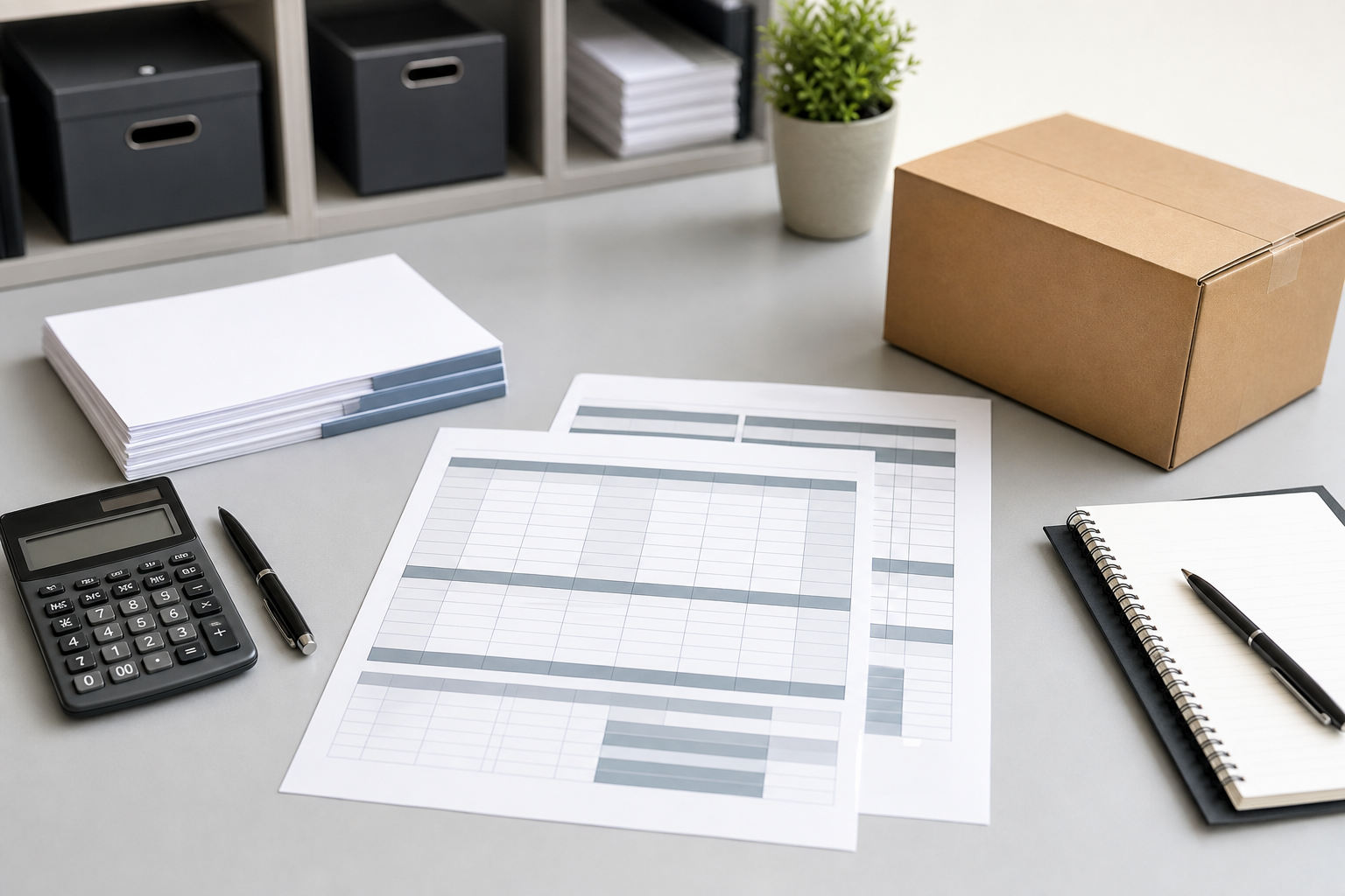 Procurement workspace comparing letter copy paper offers by sheet count, landed cost, storage, and reorder timing