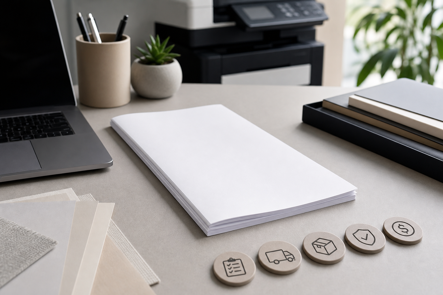 RFQ and purchase order handoff for multipurpose copy paper sourcing