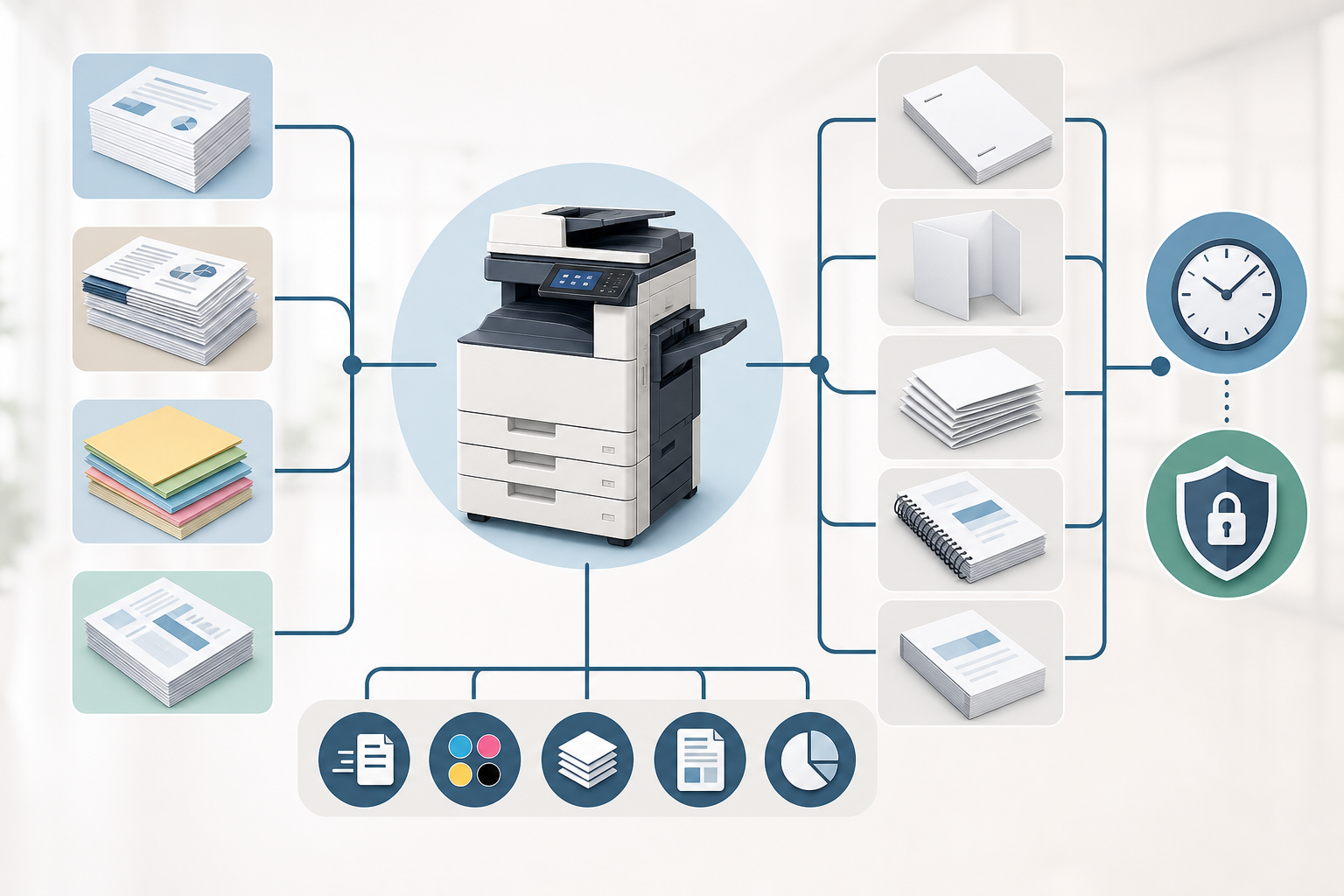 Decision tree for choosing how to produce office paper copies