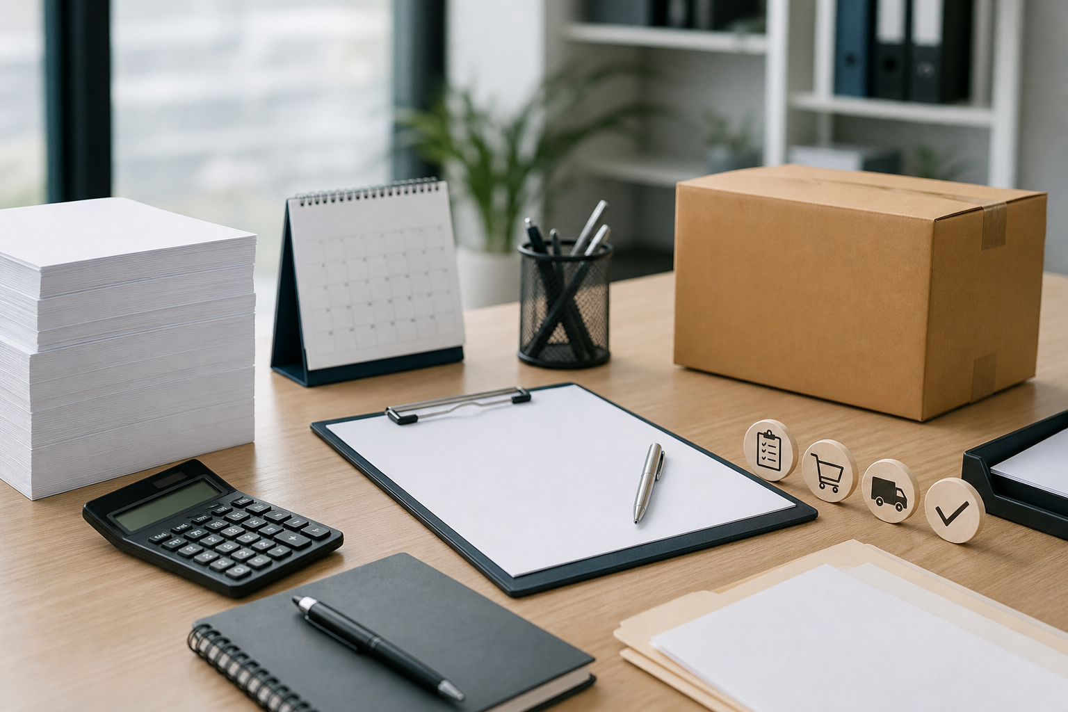 Procurement handoff fields for a Pen+Gear copy paper office order