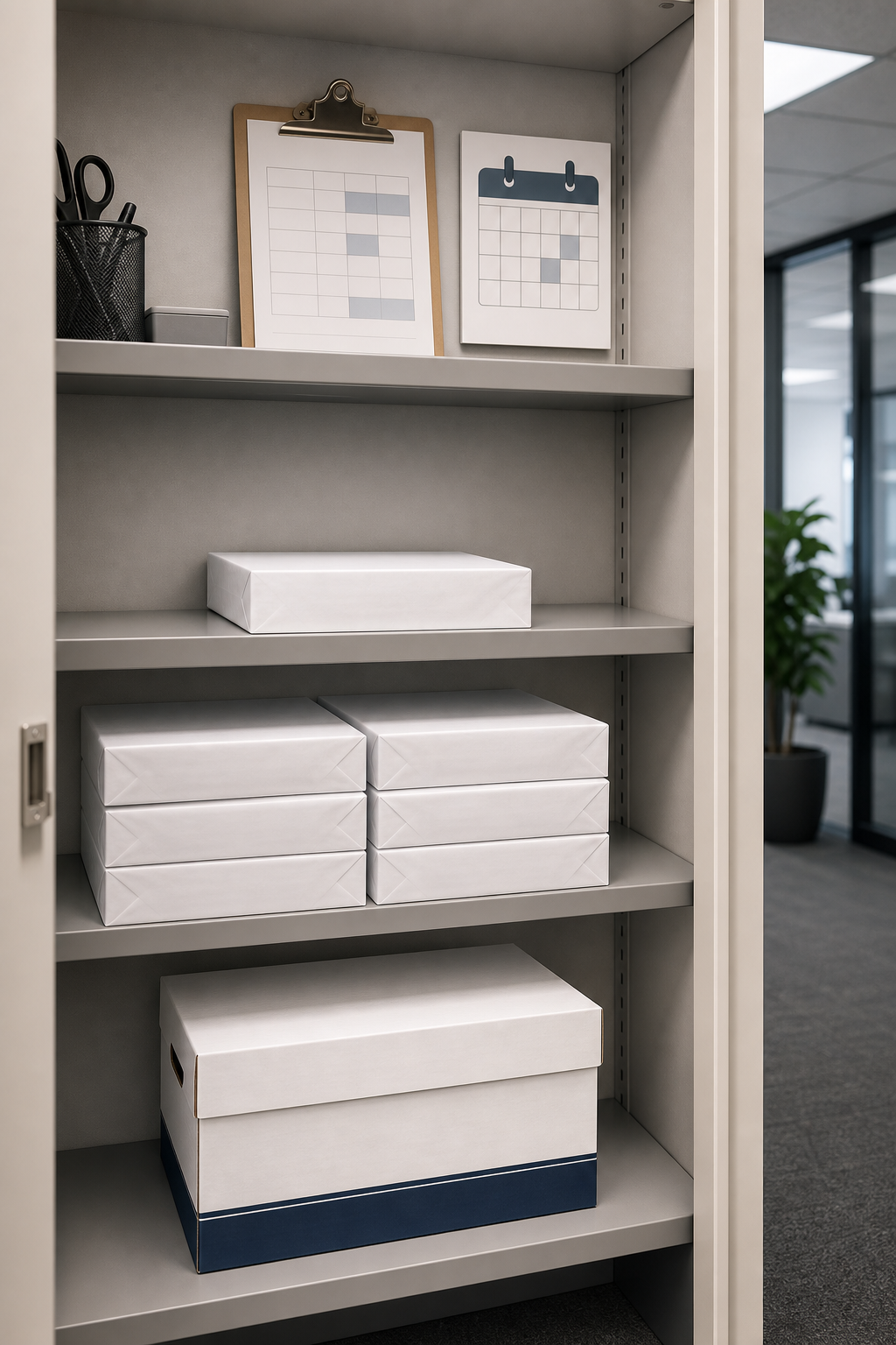 Copy paper quantity planning with single ream, multi-ream pack, and full case options