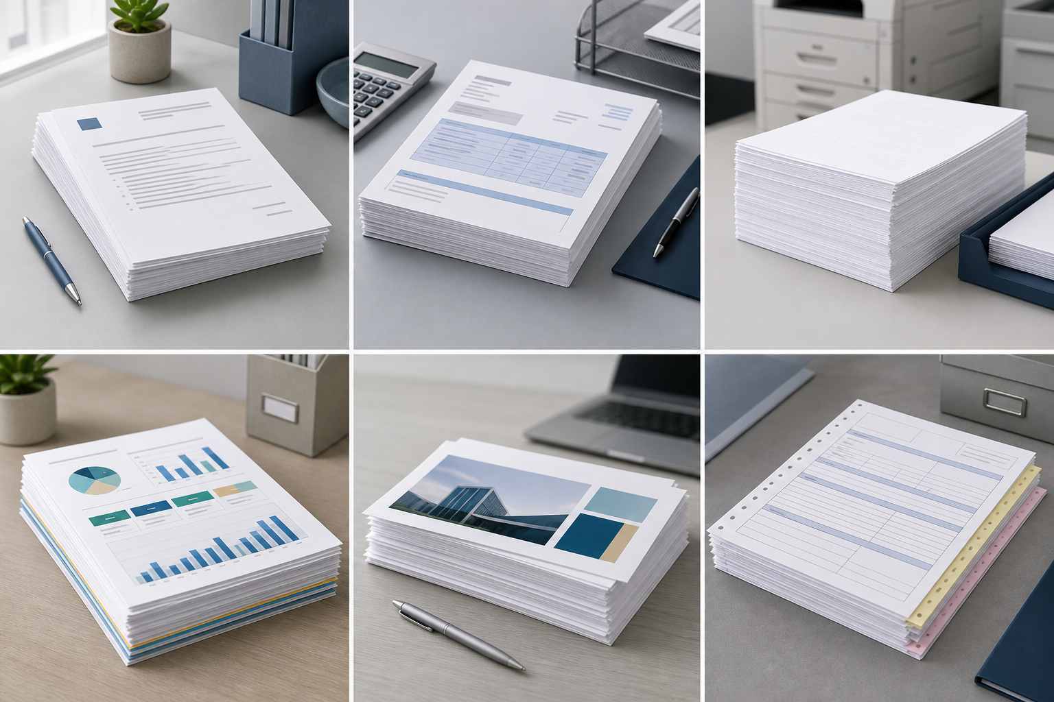 Use-case matrix for choosing copy paper for everyday documents, color reports and high-volume office printing