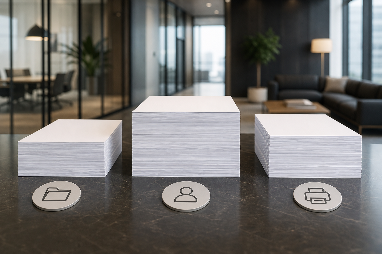 White copy paper weight comparison for common office output scenarios
